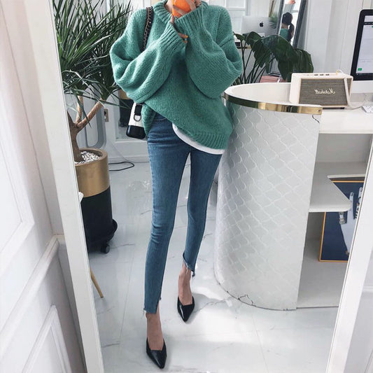 Different Color Simple Alpaca sweater