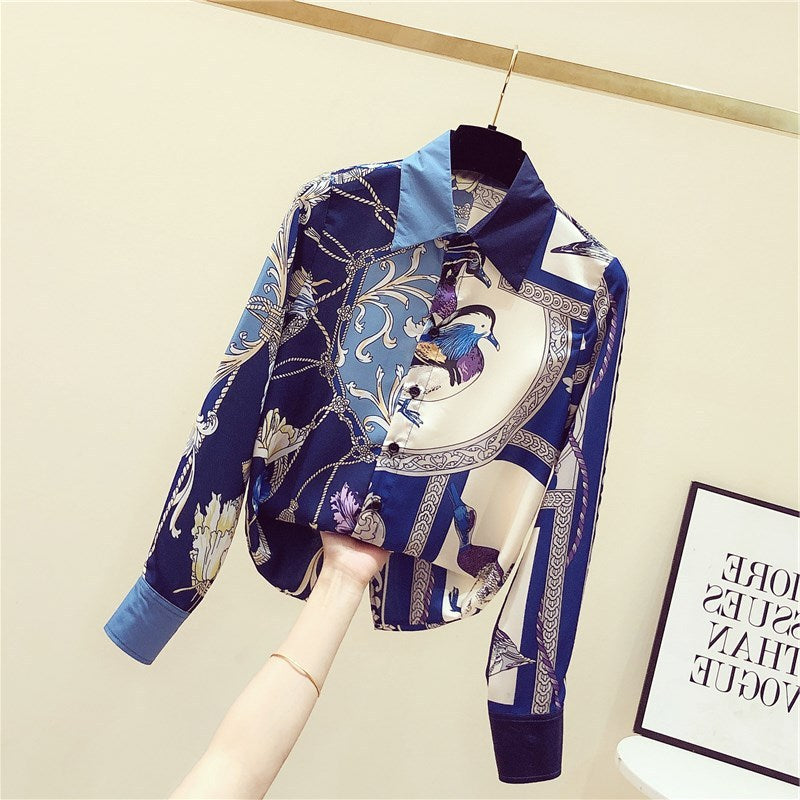 Bird Draw Niche French shirts and blouses